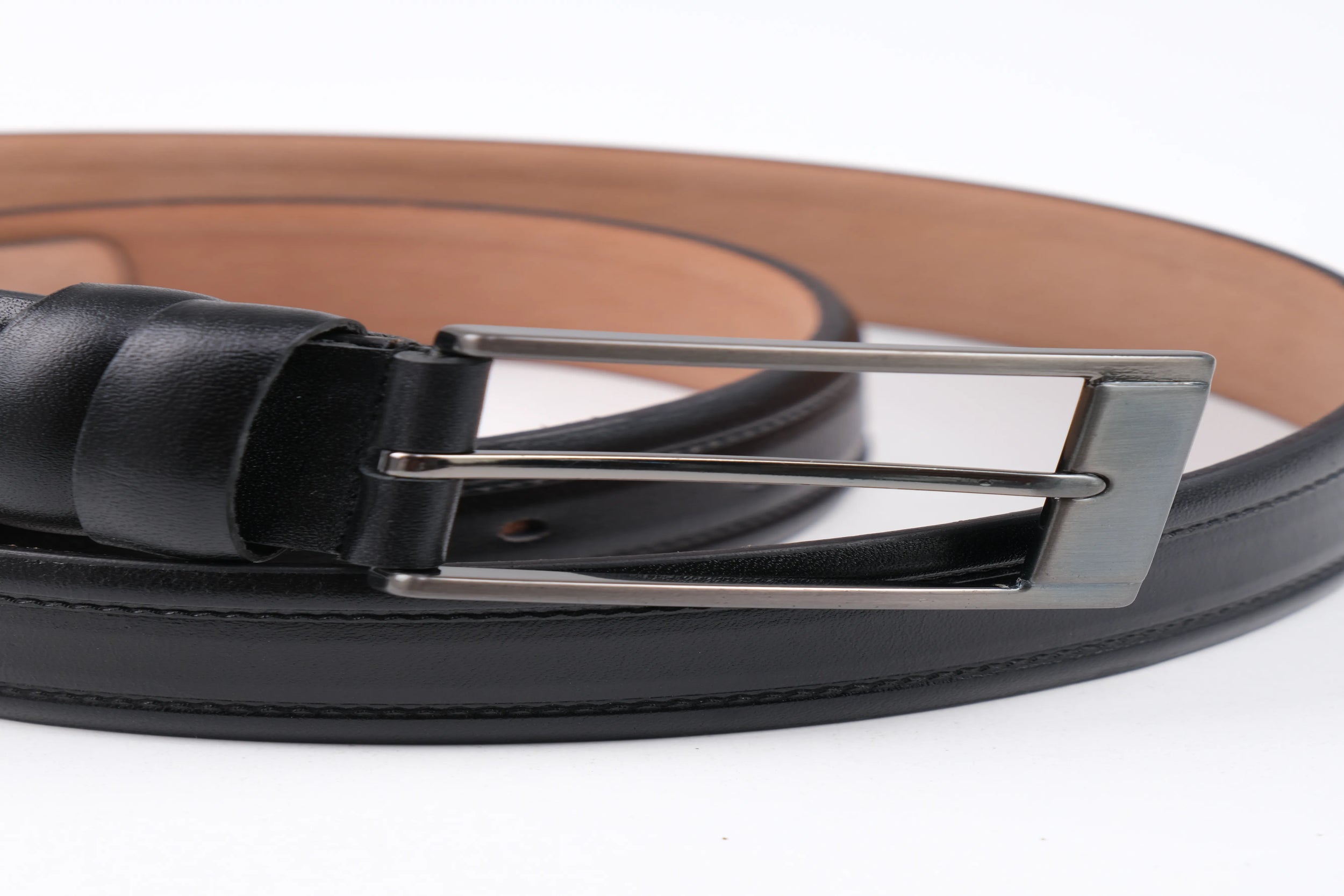 LONDON CLASSIC LEATHER BELT  - BLACK - 3101