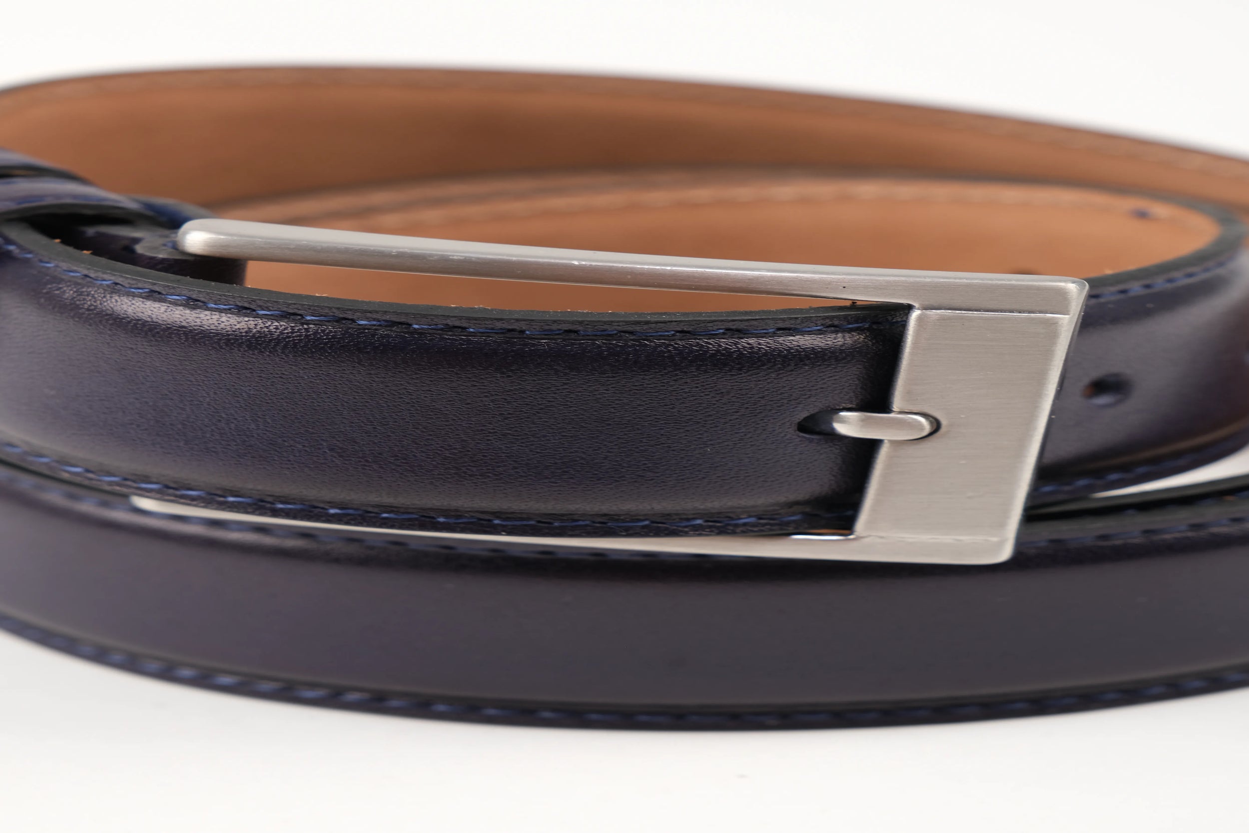 LONDON CLASSIC LEATHER BELT  - BLUE - 3203