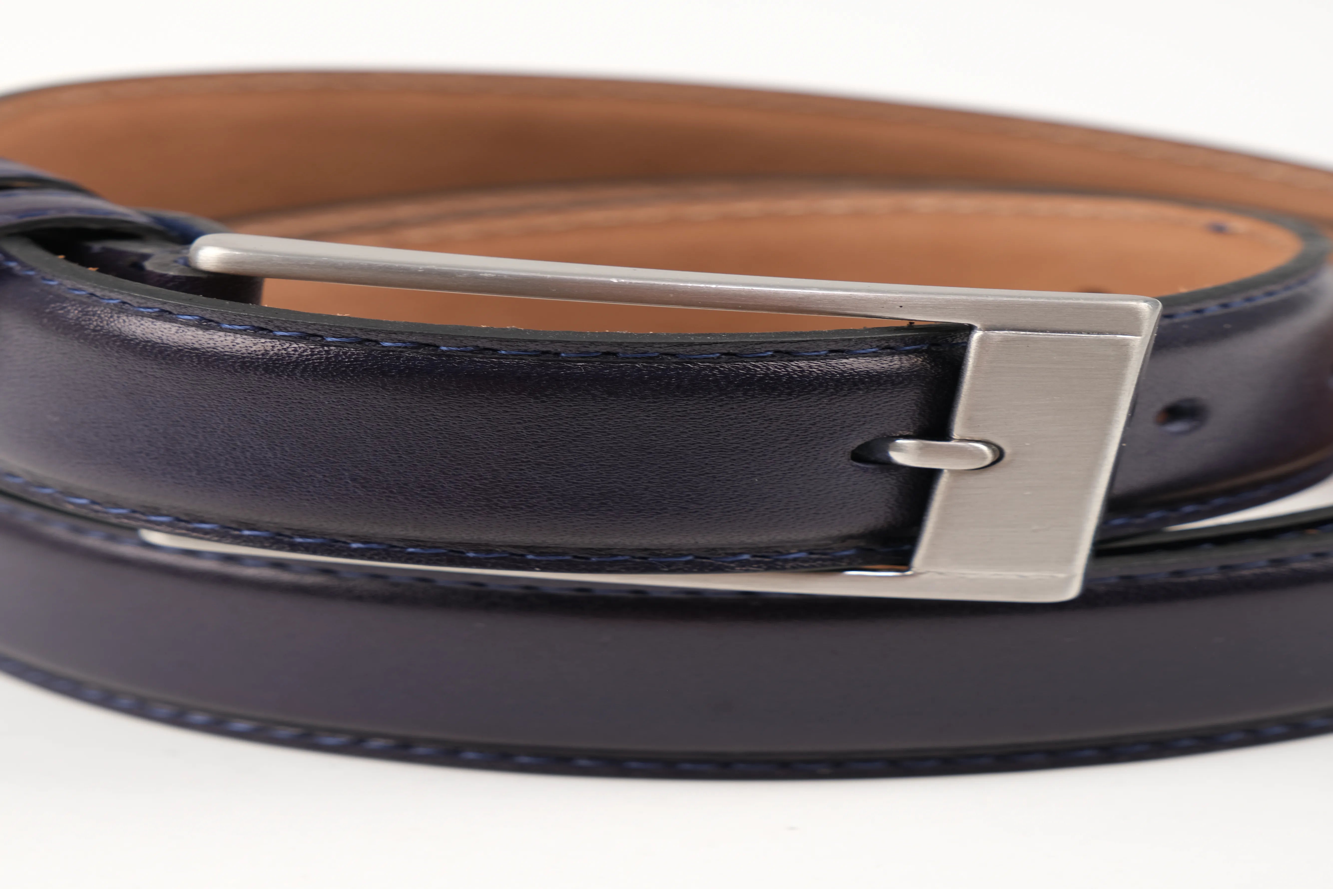LONDON CLASSIC LEATHER BELT  - BLUE - 3203