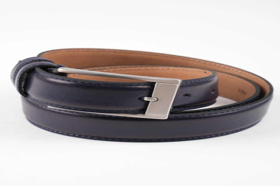 LONDON CLASSIC LEATHER BELT  - BLUE - 3203