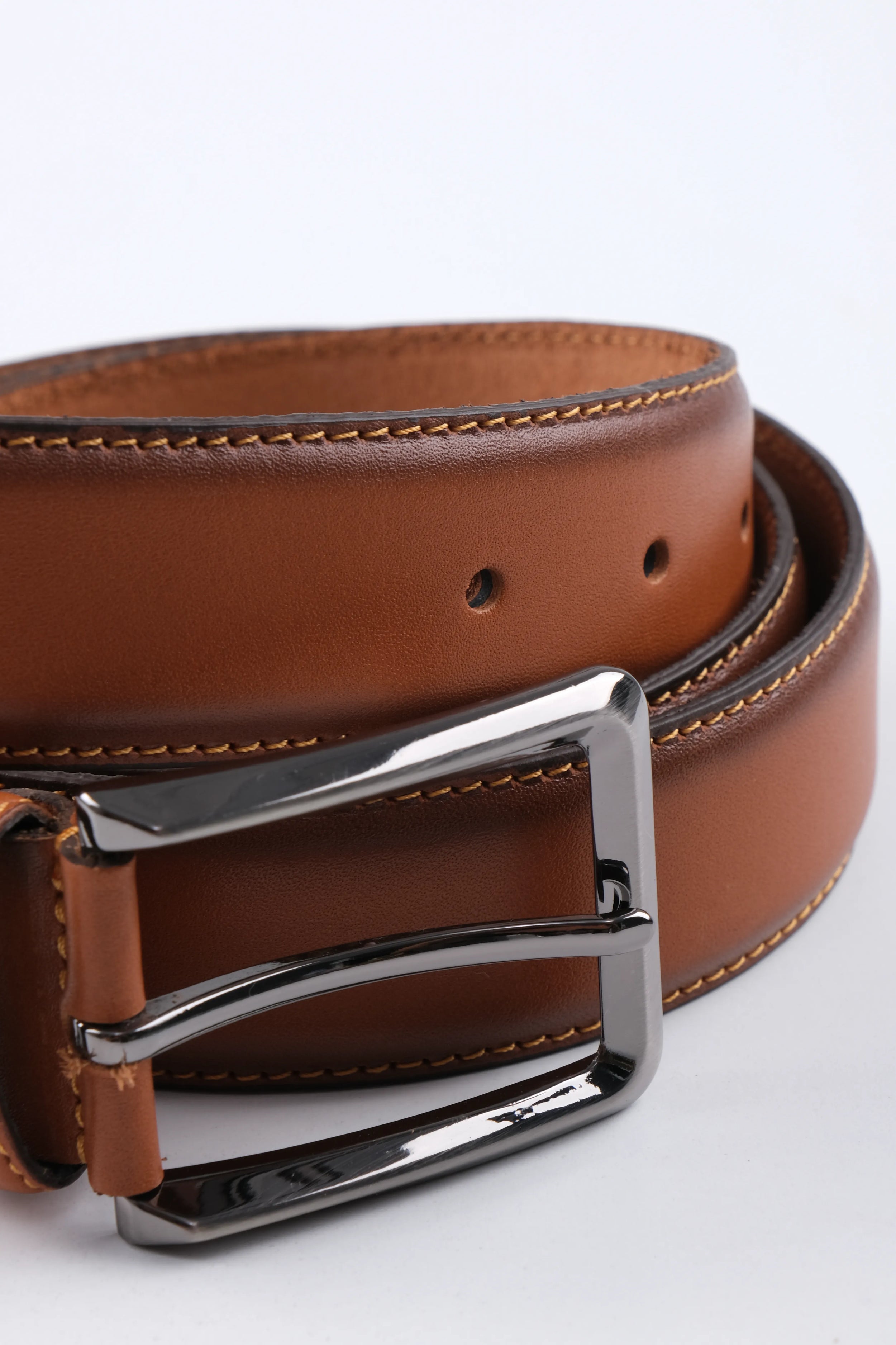 LONDON CLASSIC LEATHER BELT  - BROWN - 3401