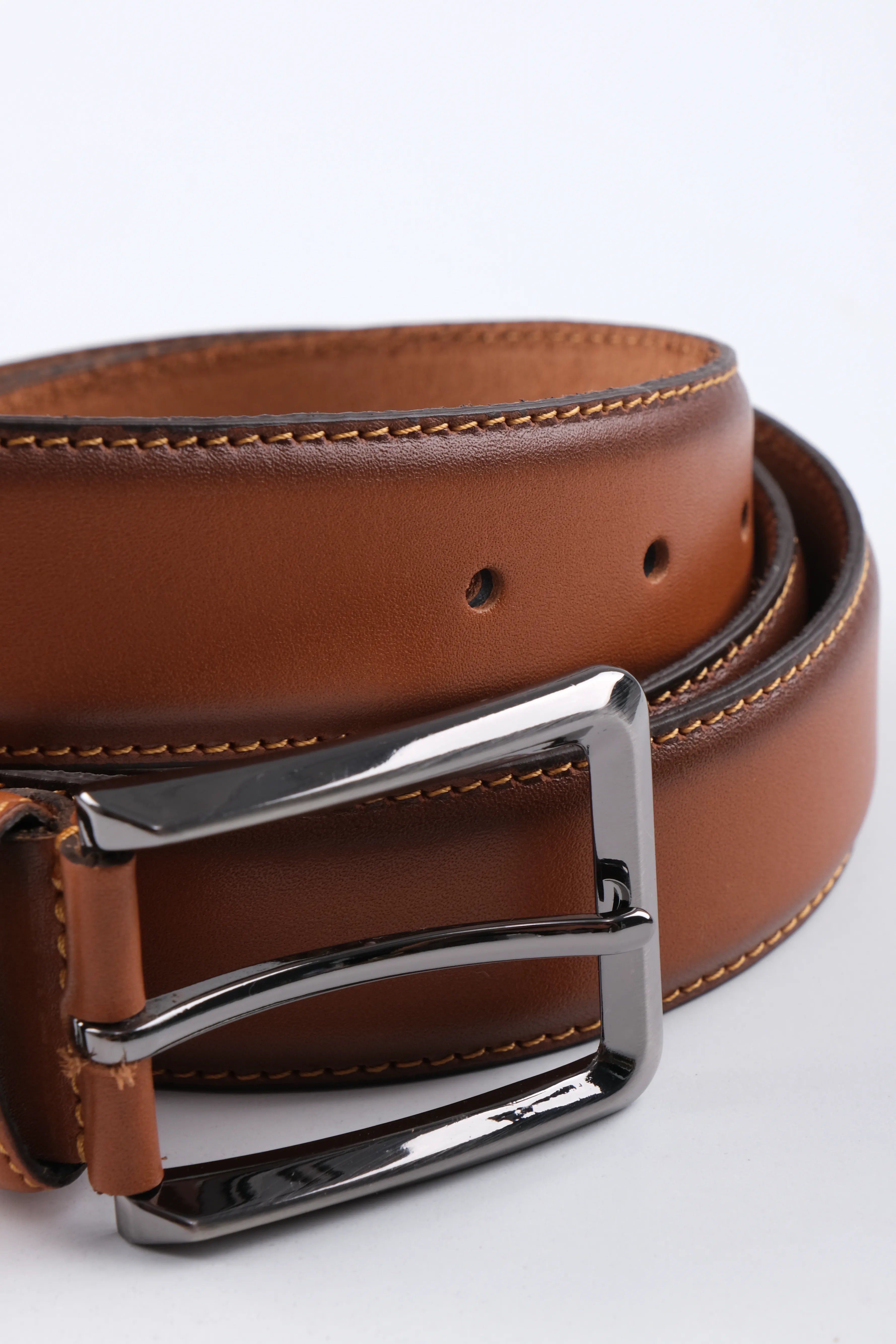 LONDON CLASSIC LEATHER BELT  - BROWN - 3401