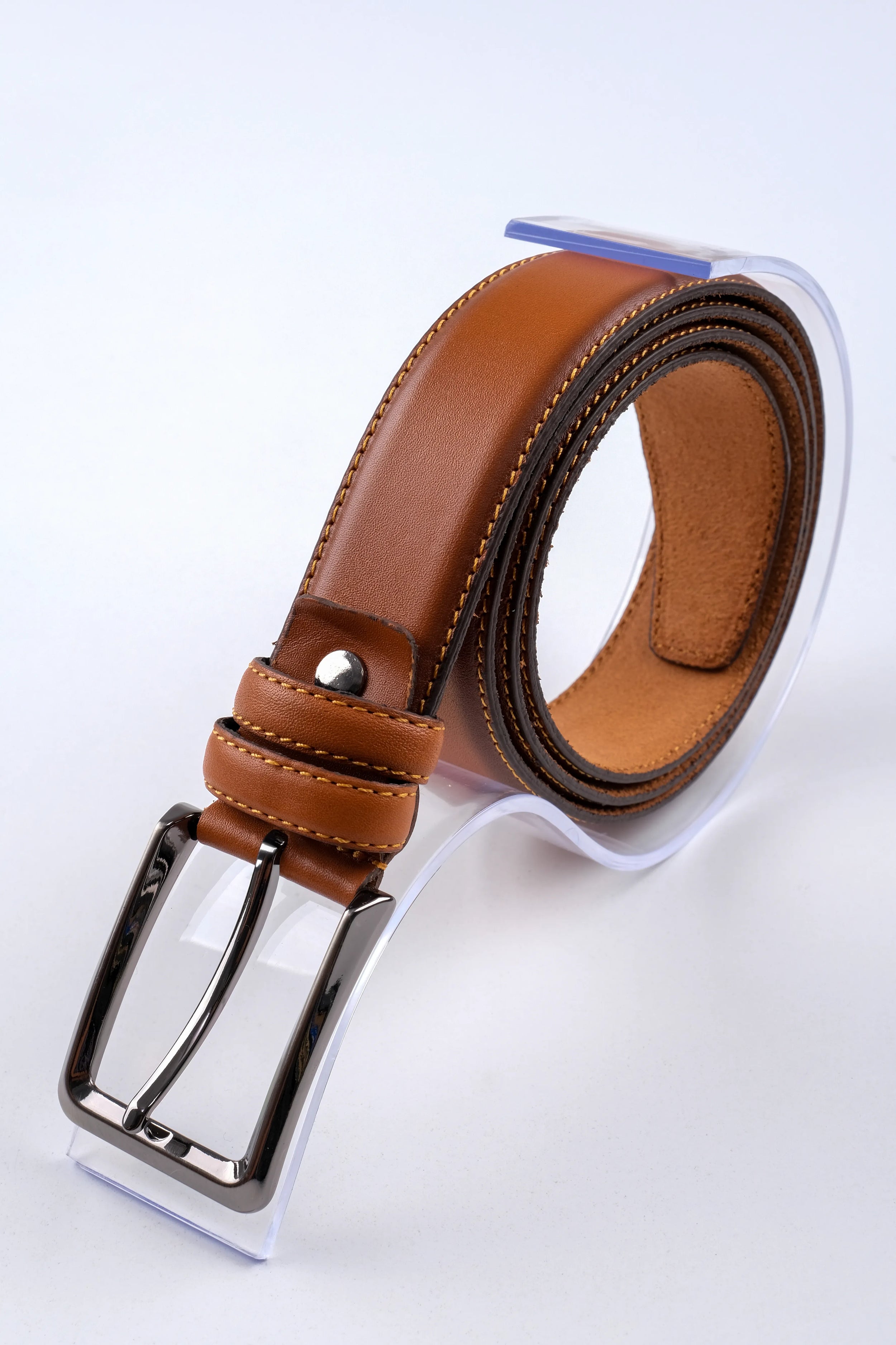 LONDON CLASSIC LEATHER BELT  - BROWN - 3401