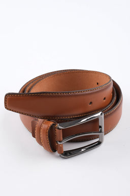 LONDON CLASSIC LEATHER BELT  - BROWN - 3401