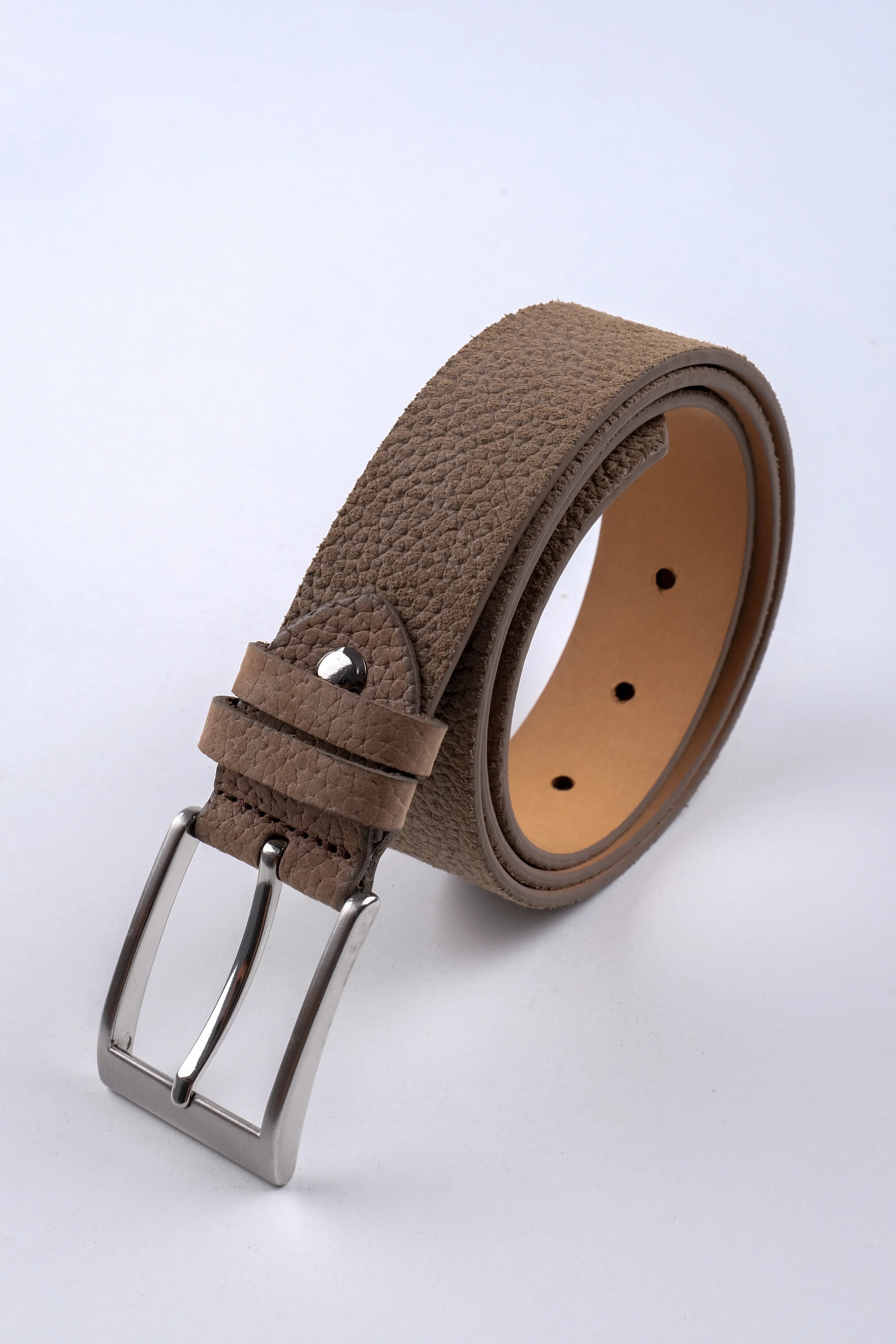 LONDON CLASSIC LEATHER BELT  - BEIGE - 3502