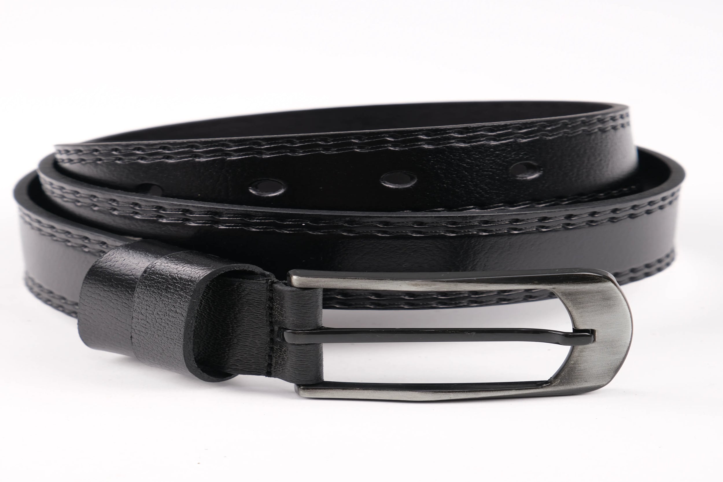 LISBOA LEATHER SPORT BELT  - BLACK - 5103