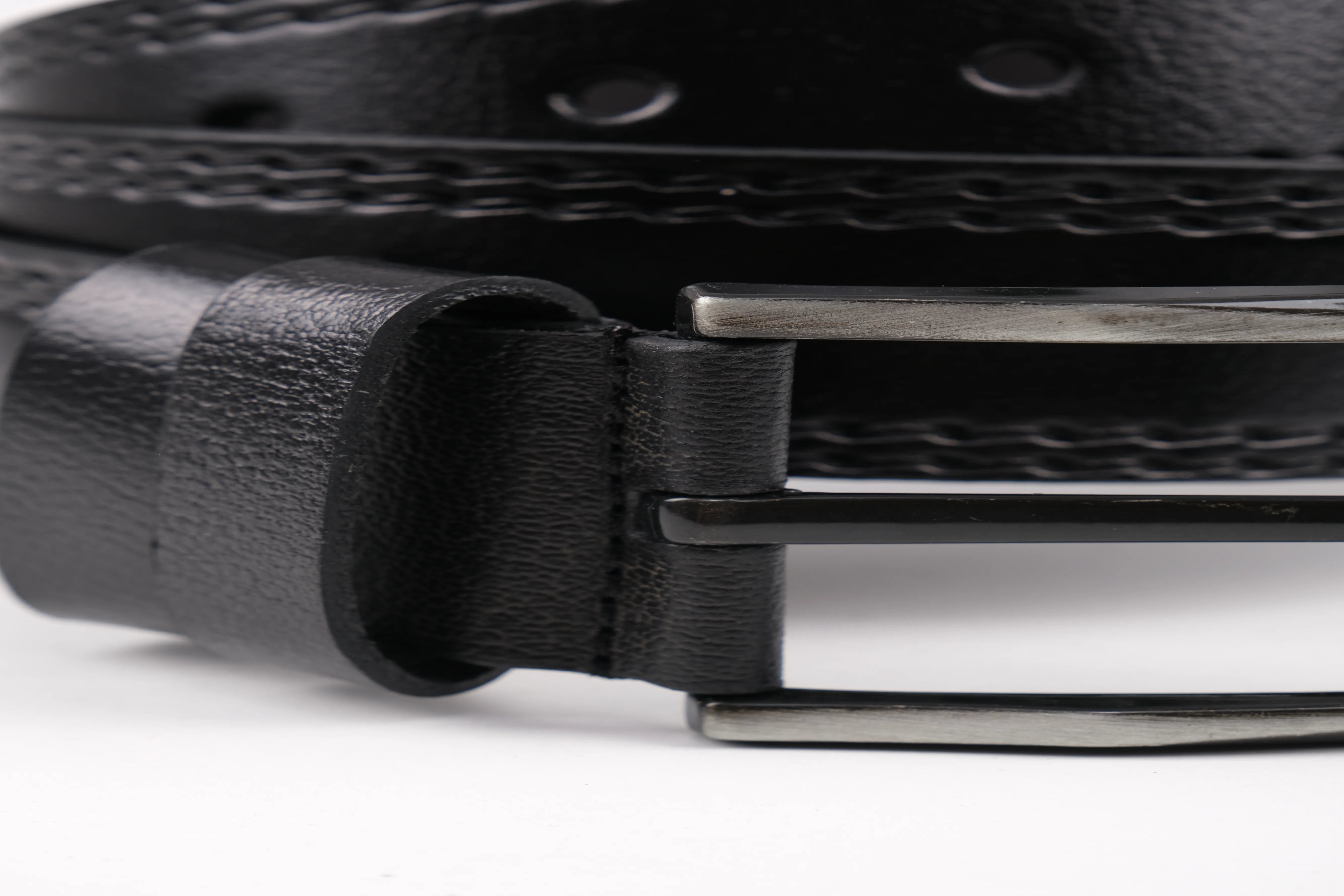 LISBOA LEATHER SPORT BELT  - BLACK - 5103