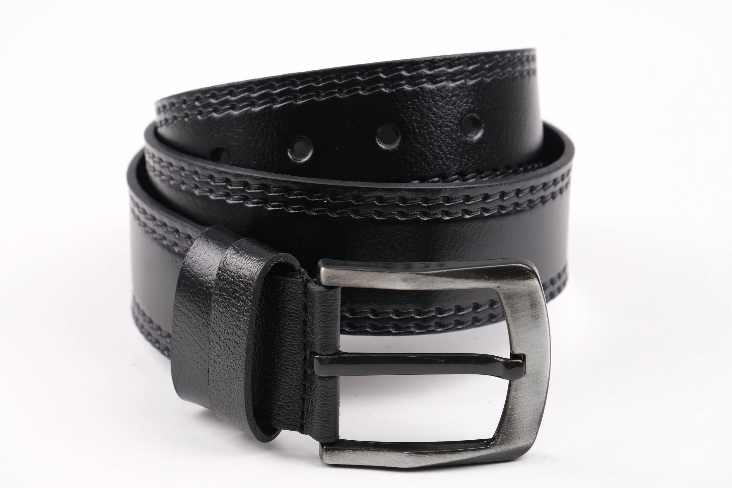 LISBOA LEATHER SPORT BELT  - BLACK - 5103
