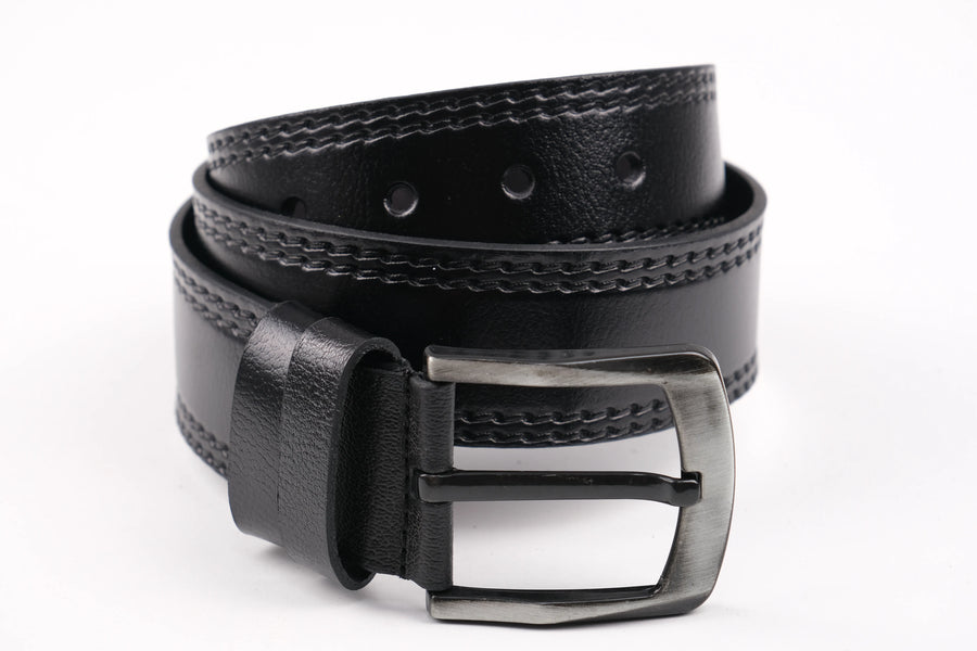LISBOA LEATHER SPORT BELT  - BLACK - 5103