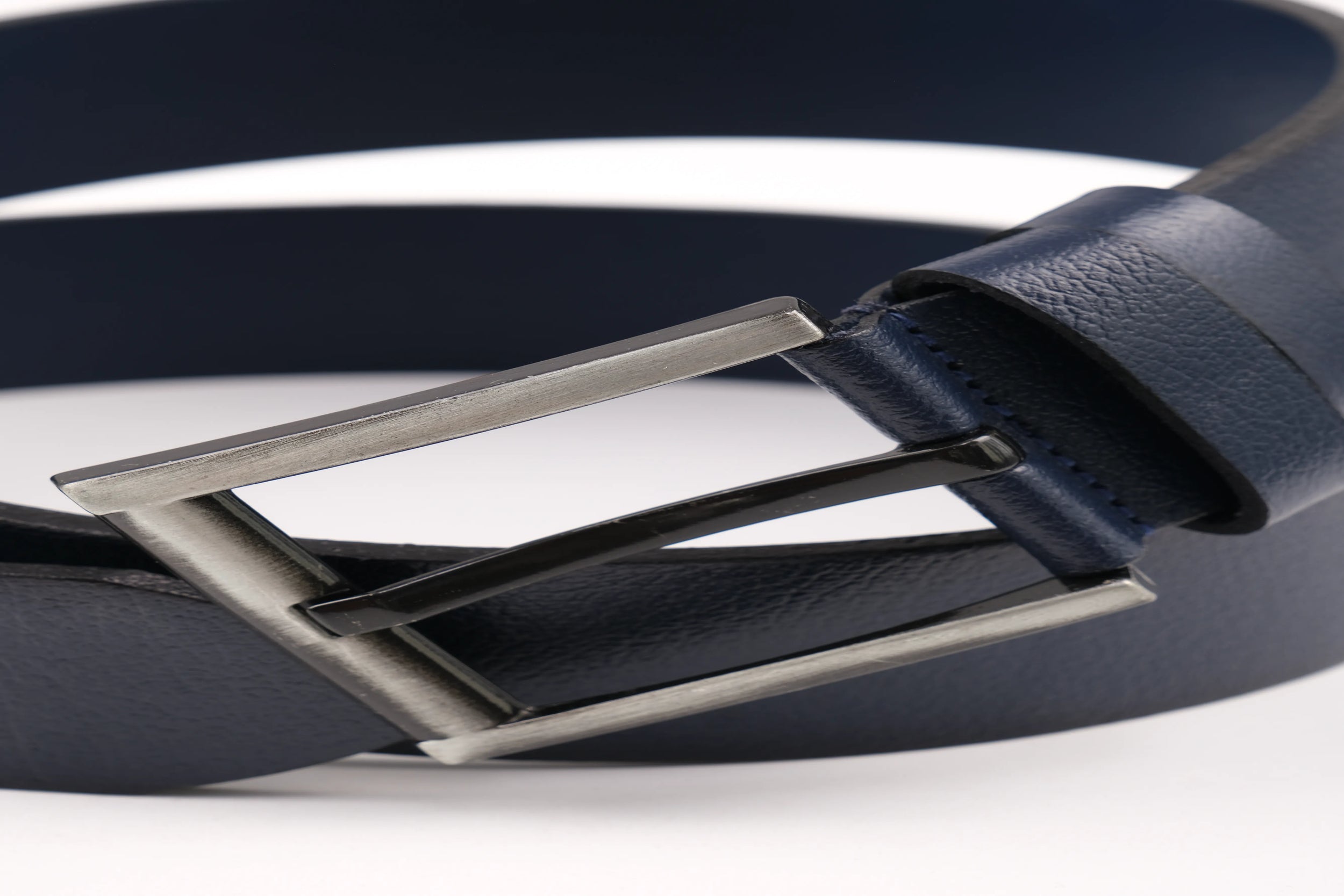 LISBOA LEATHER SPORT BELT  - BLUE - 5200
