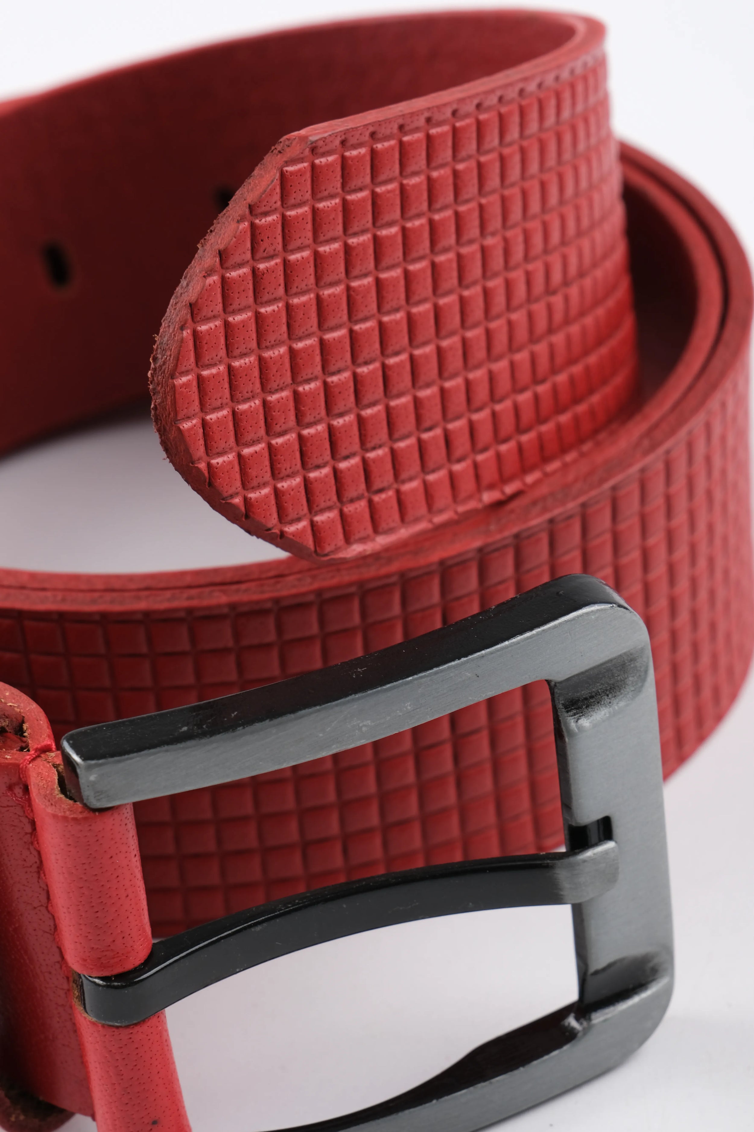 LISBOA LEATHER SPORT BELT  - RED - 5600