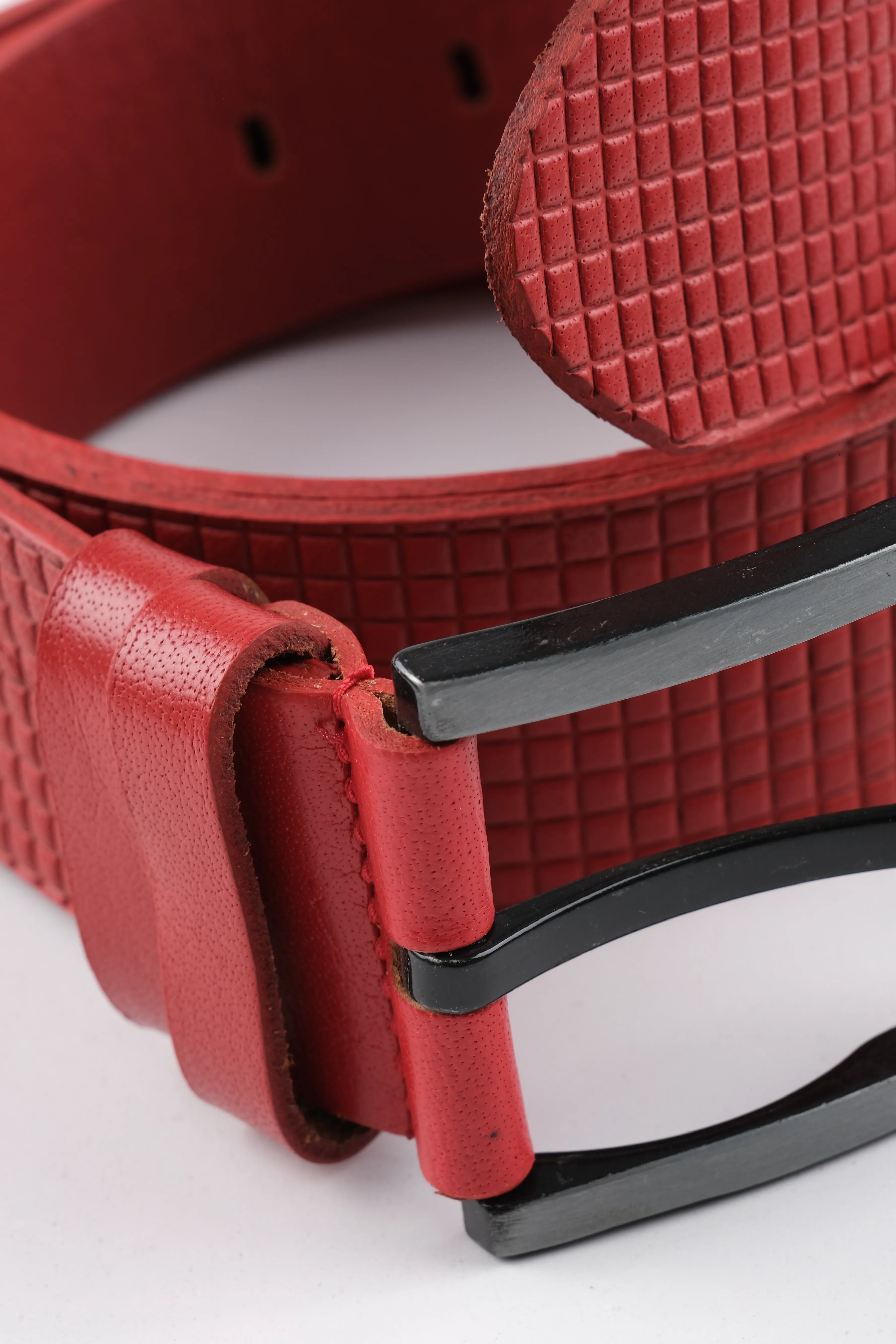 LISBOA LEATHER SPORT BELT  - RED - 5600