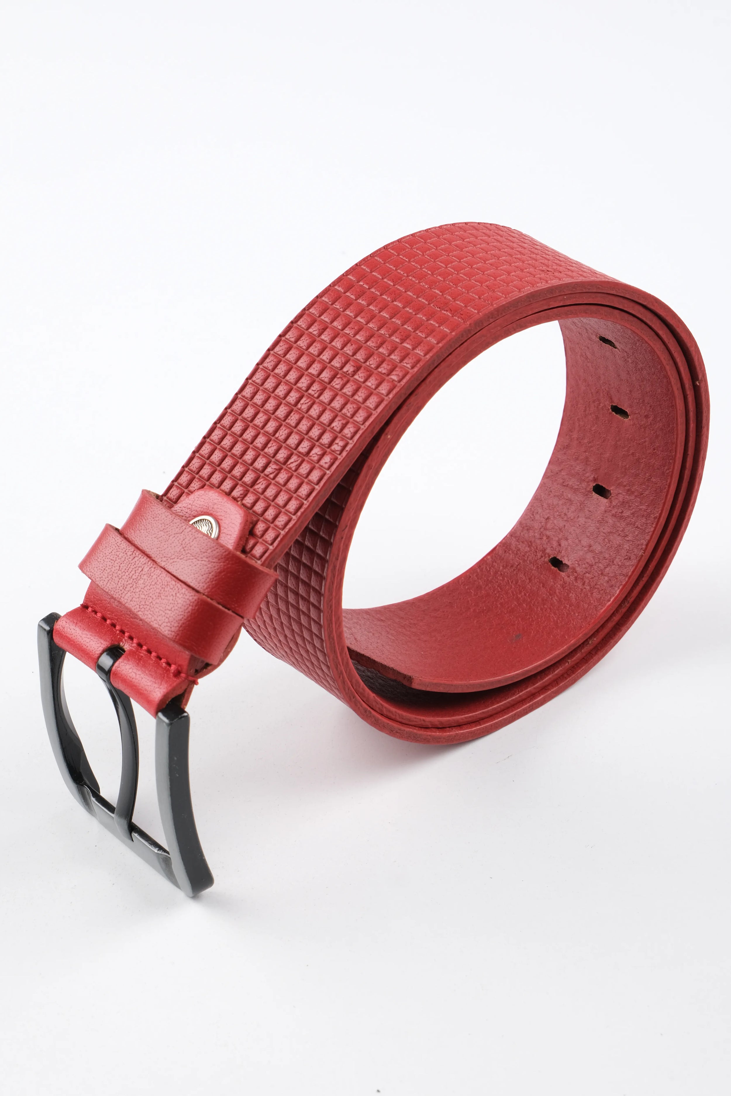 LISBOA LEATHER SPORT BELT  - RED - 5600