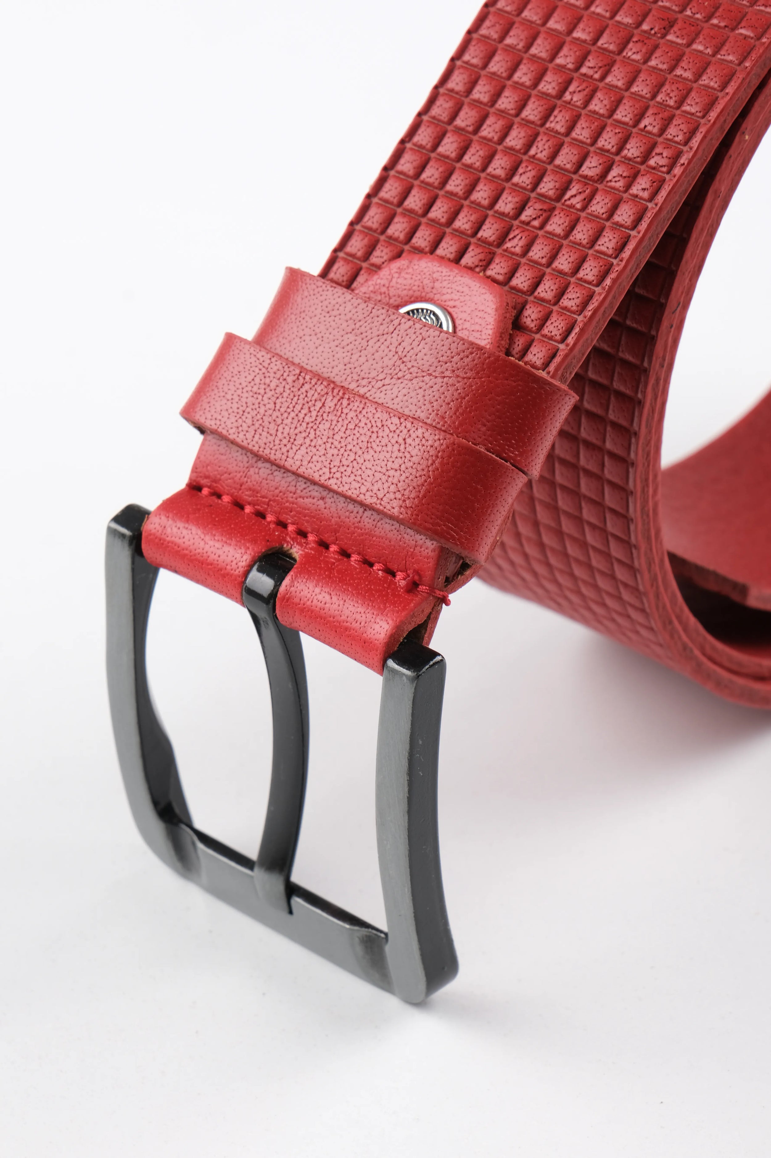 LISBOA LEATHER SPORT BELT  - RED - 5600