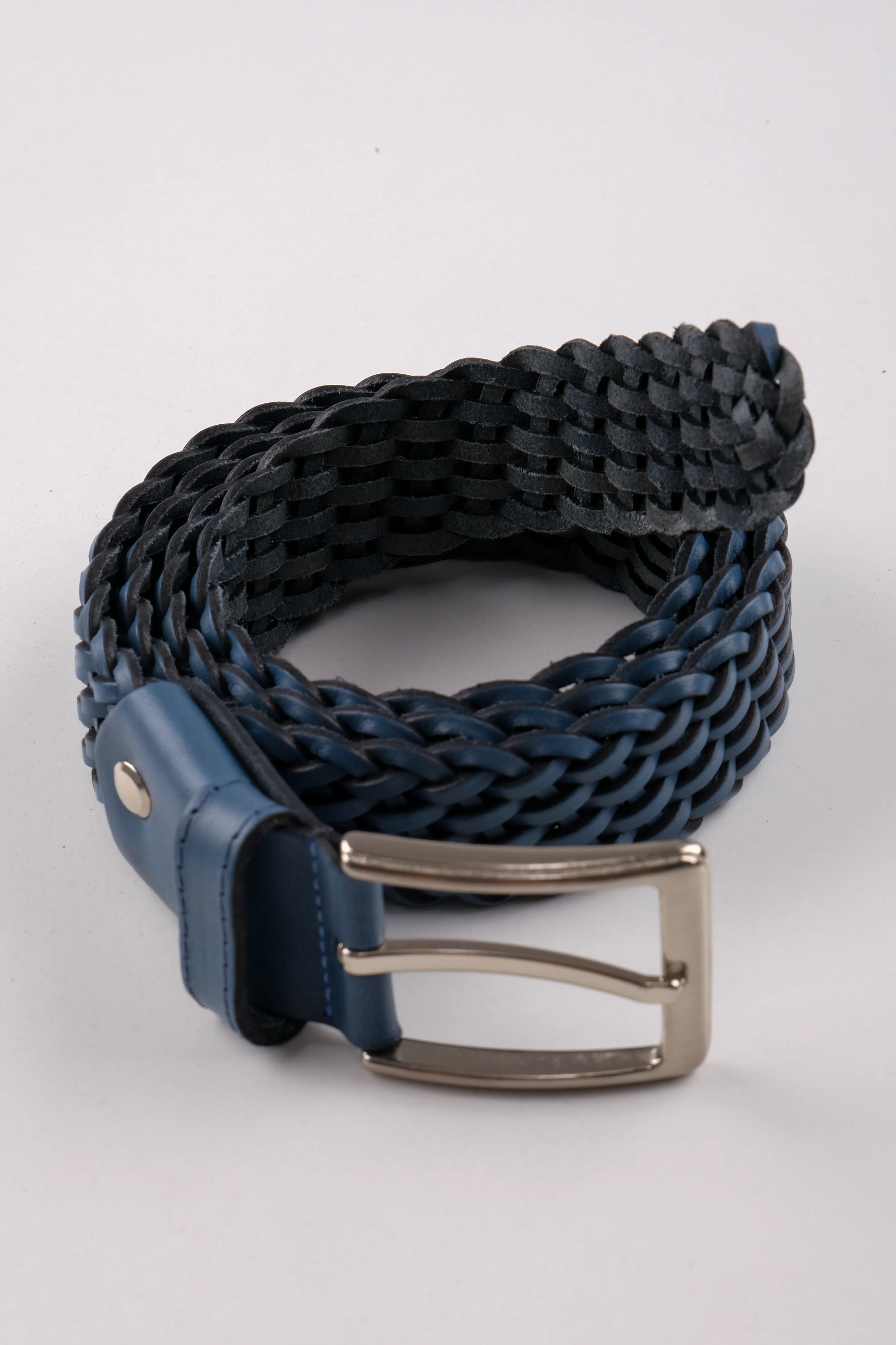 LISBOA LEATHER KNIT BELT  - BLUE - 200