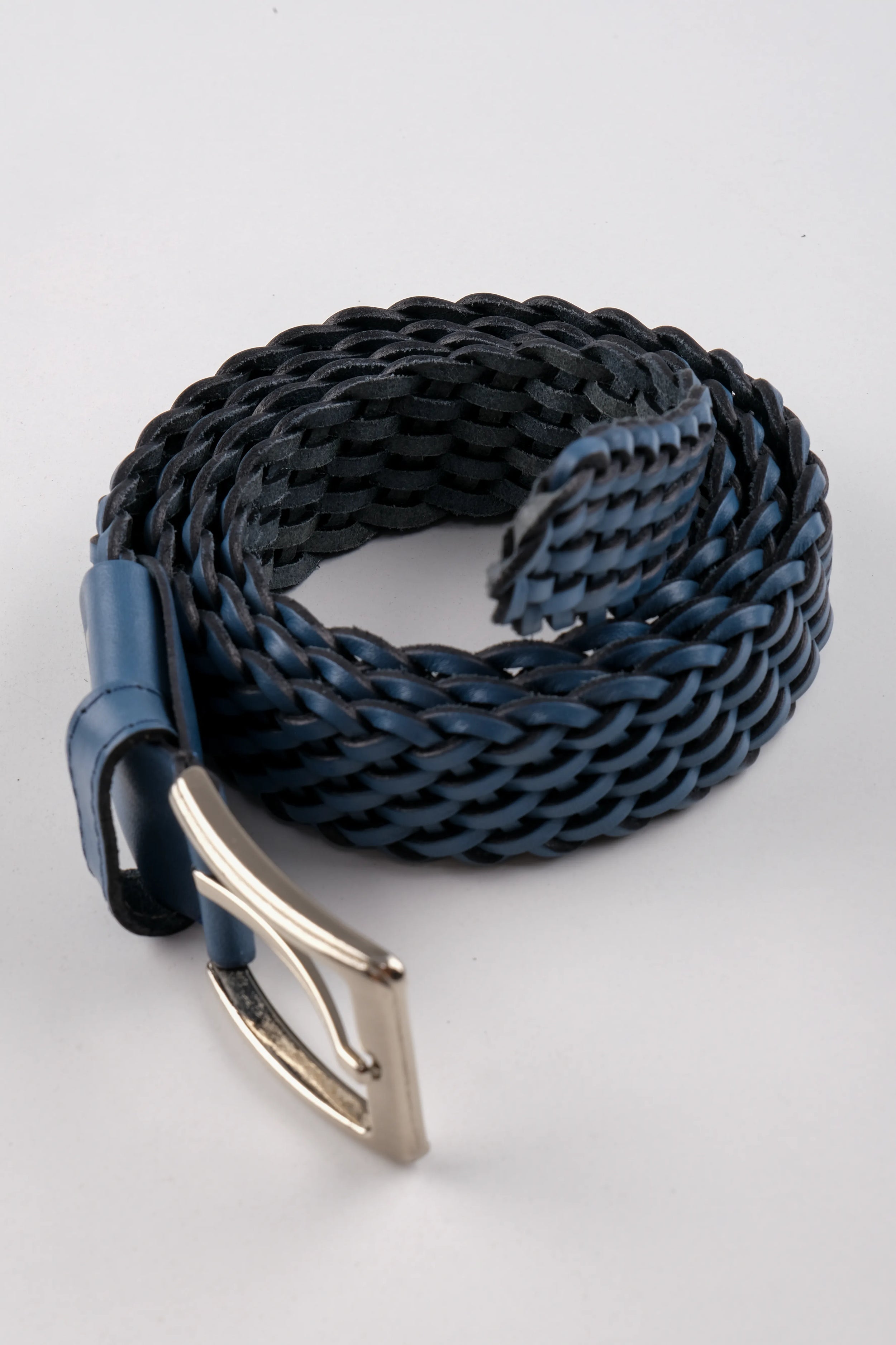 LISBOA LEATHER KNIT BELT  - BLUE - 200