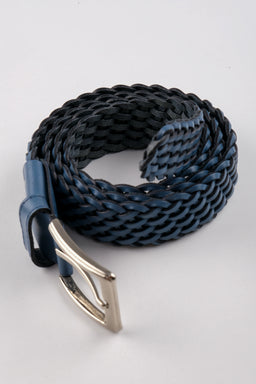 LISBOA LEATHER KNIT BELT  - BLUE - 200
